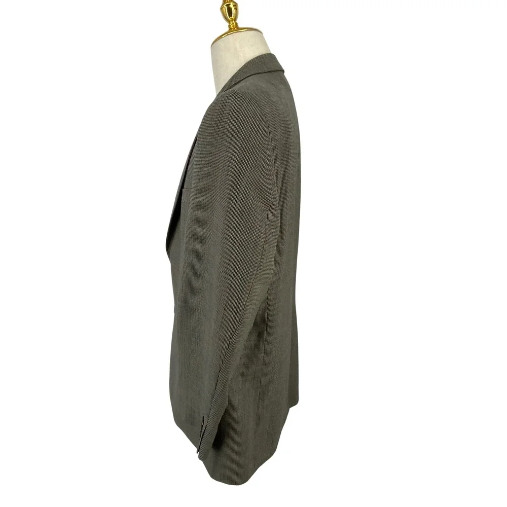 Ralph Lauren Men's Blazer Sport Coat Gray Houndstooth Two Button Size 42R‎